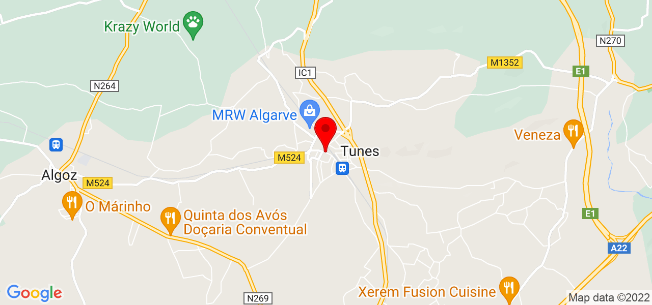 Clinica do calcado do Algoz - Faro - Silves - Mapa