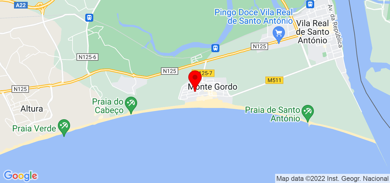 Carvalheira - Faro - Vila Real de Santo António - Mapa