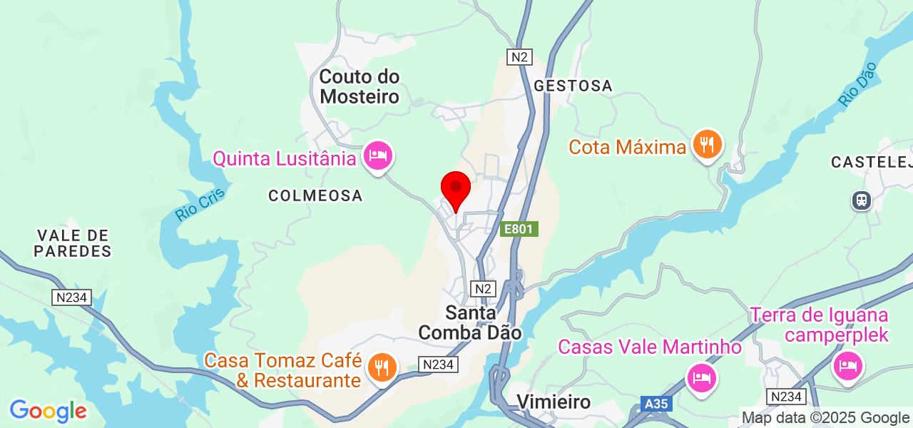 Najandi - Viseu - Santa Comba Dão - Map