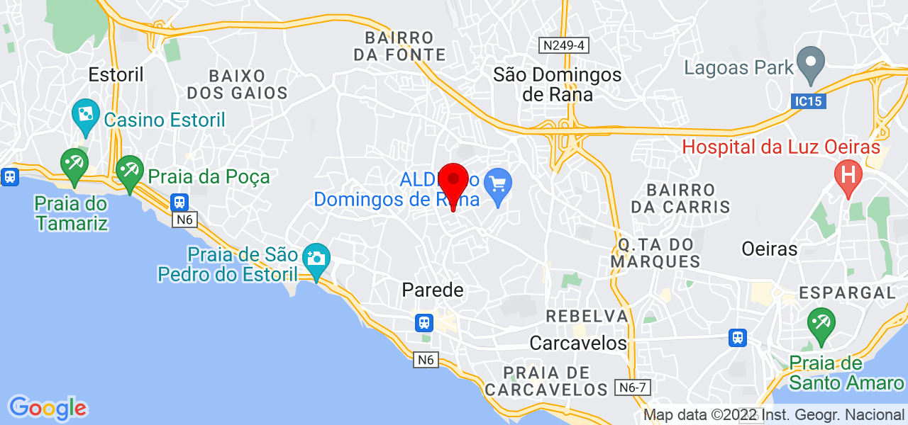 T&atilde;nia Guerreiro - Lisboa - Cascais - Mapa