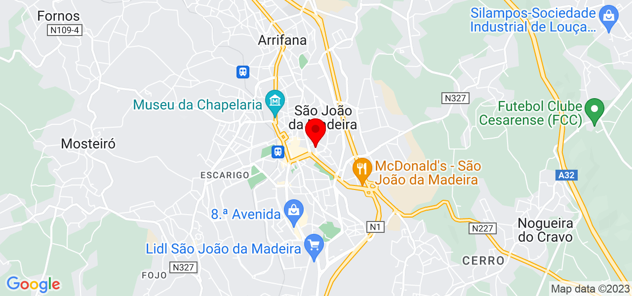 Gb barbershop - Aveiro - São João da Madeira - Mapa