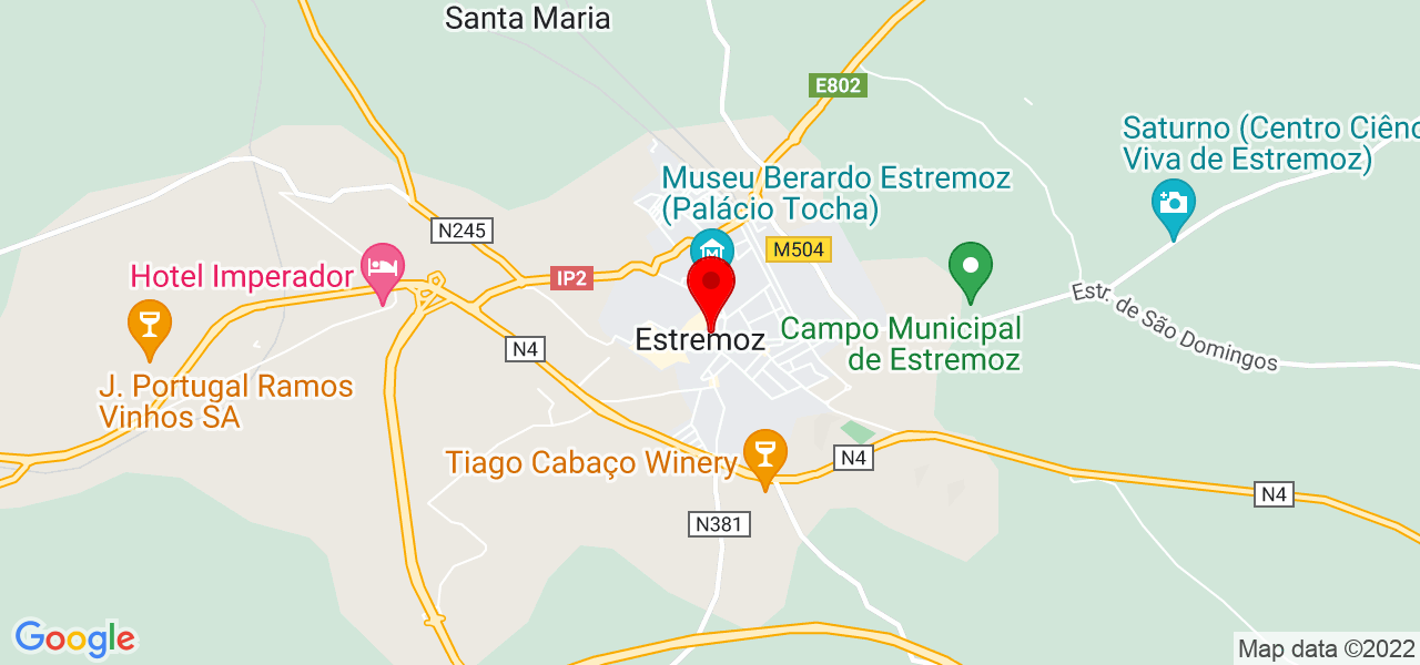 Paulo Ernesto Fortes Eir&atilde;o - Évora - Estremoz - Mapa