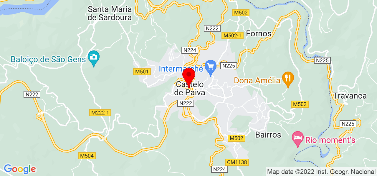 Trabalhos de instala&ccedil;&otilde;es el&eacute;tricas - Aveiro - Castelo de Paiva - Mapa