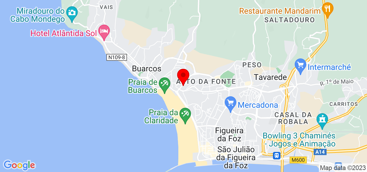 Jo&atilde;o Marinho Marido de Aluguel - Coimbra - Figueira da Foz - Mapa