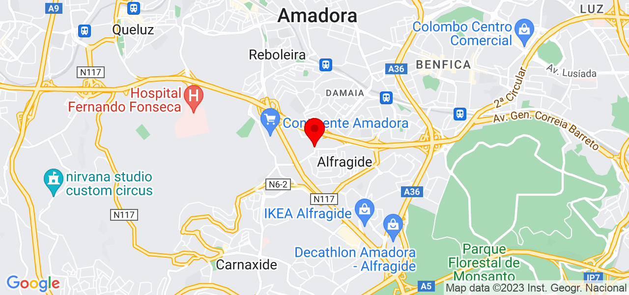 Simone Bomfim - Lisboa - Amadora - Mapa