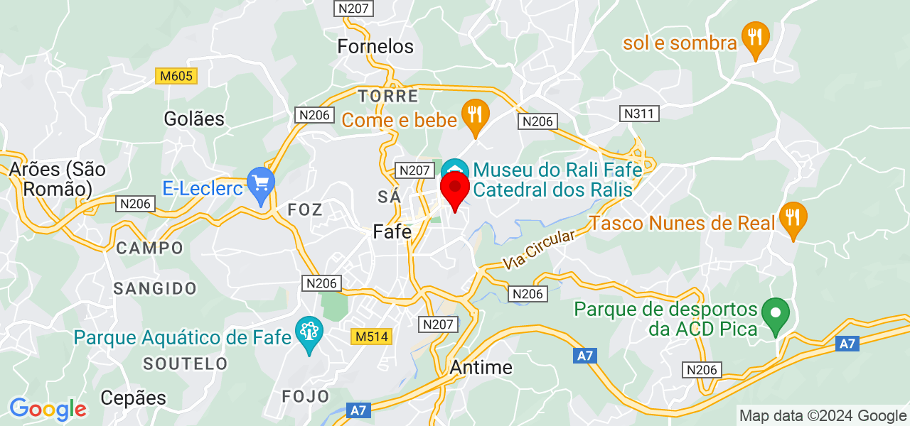 J&eacute;ssika Nayara - Braga - Fafe - Mapa