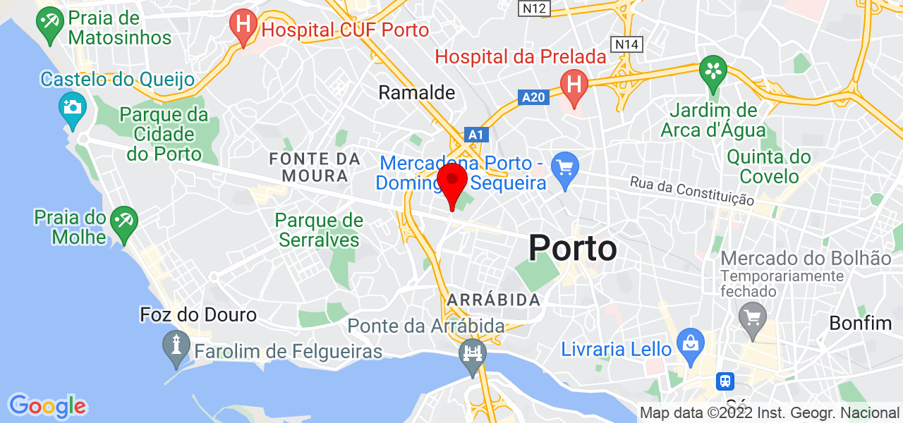 Escola Artes Marciais - Porto - Porto - Mapa