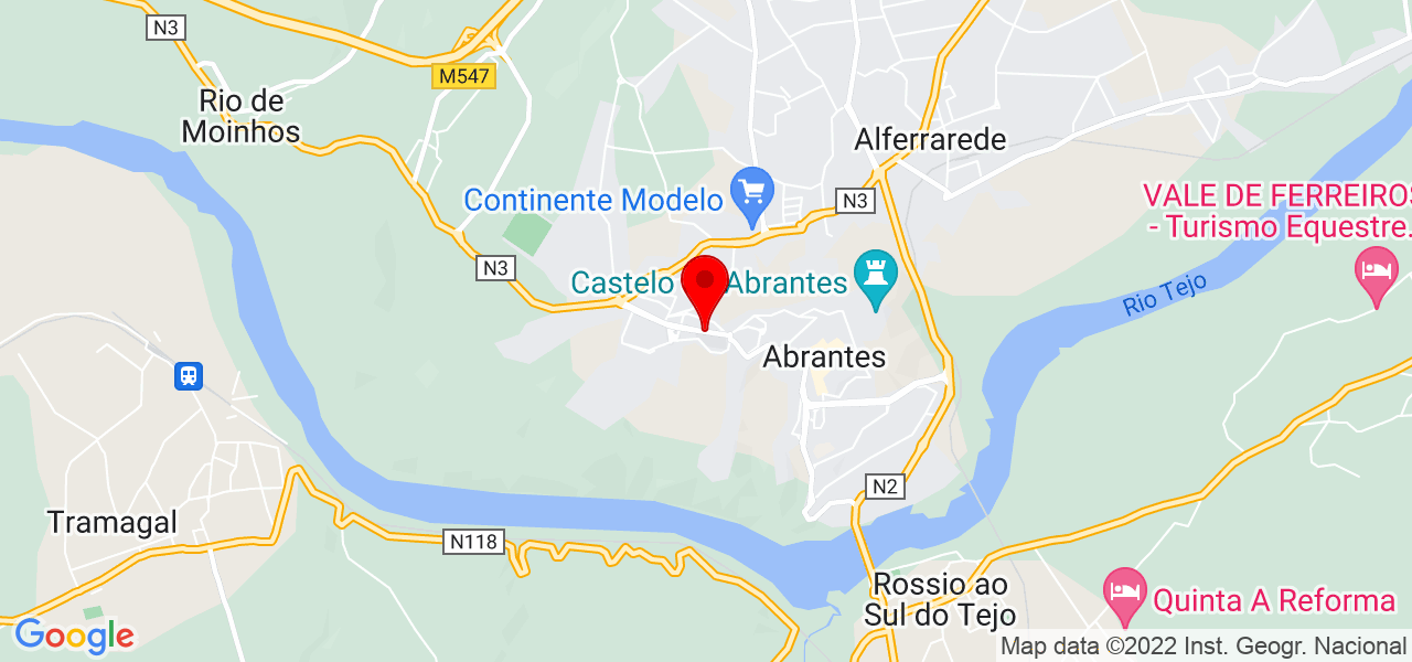 Jussara - Santarém - Abrantes - Mapa