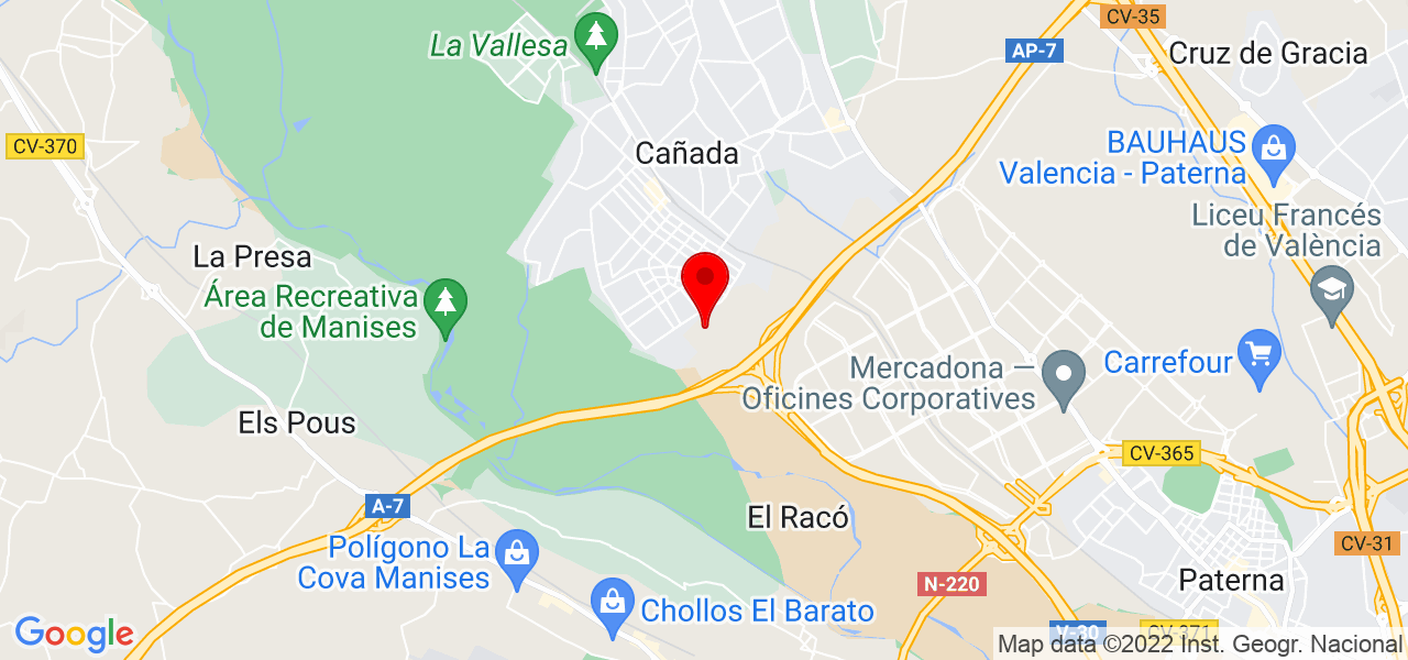 YOGA Y KARATE LA CA&Ntilde;ADA - Comunidad Valenciana - Paterna - Mapa