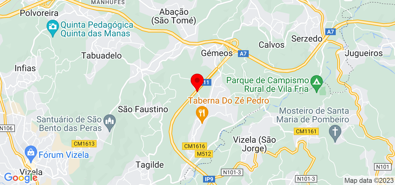 Pedro Ribeiro - Braga - Vizela - Mapa