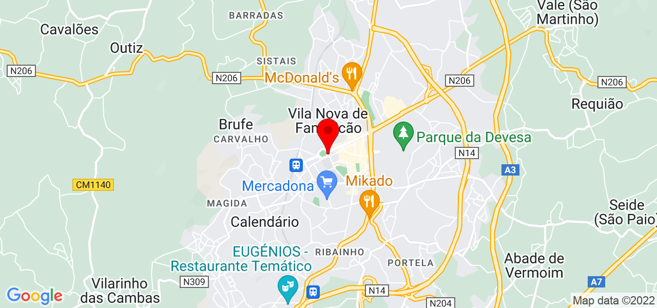 Luciene - Braga - Vila Nova de Famalicão - Mapa