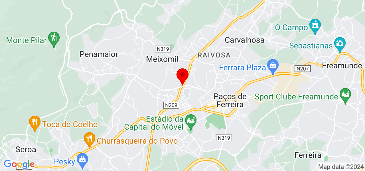 Lurdes Pinto - Porto - Paços de Ferreira - Map