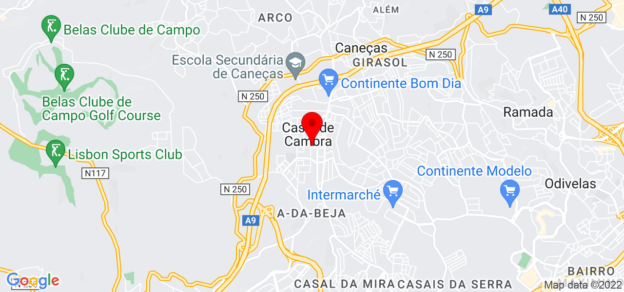 Transpor transportes e mudan&ccedil;as - Lisboa - Sintra - Mapa