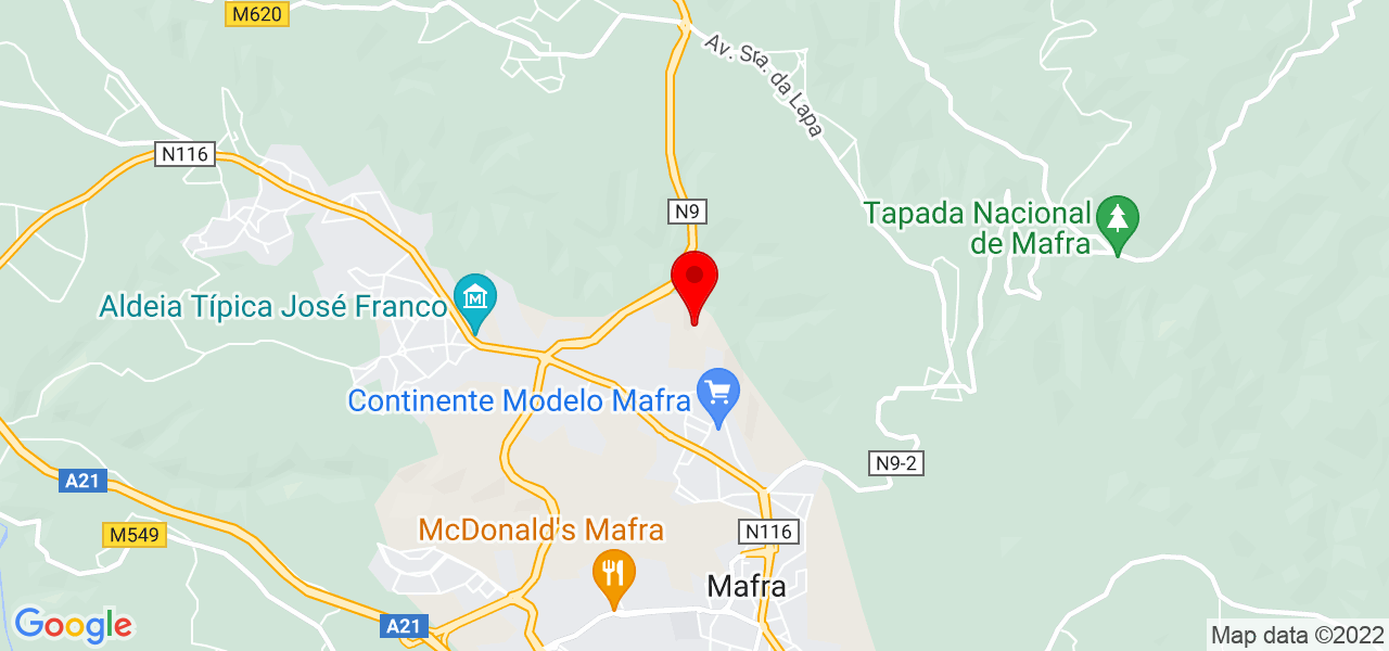 Manuten&ccedil;&atilde;o Piscinas Mafra - Lisboa - Mafra - Mapa