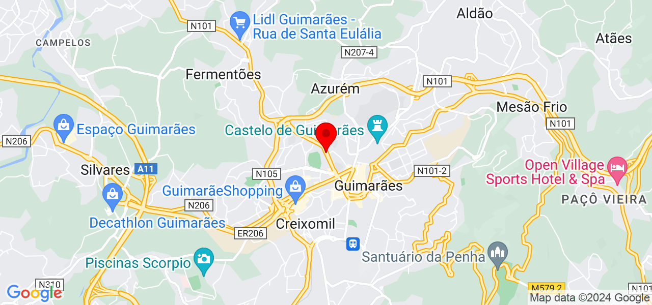 Fab&iacute;ola - Braga - Guimarães - Mapa