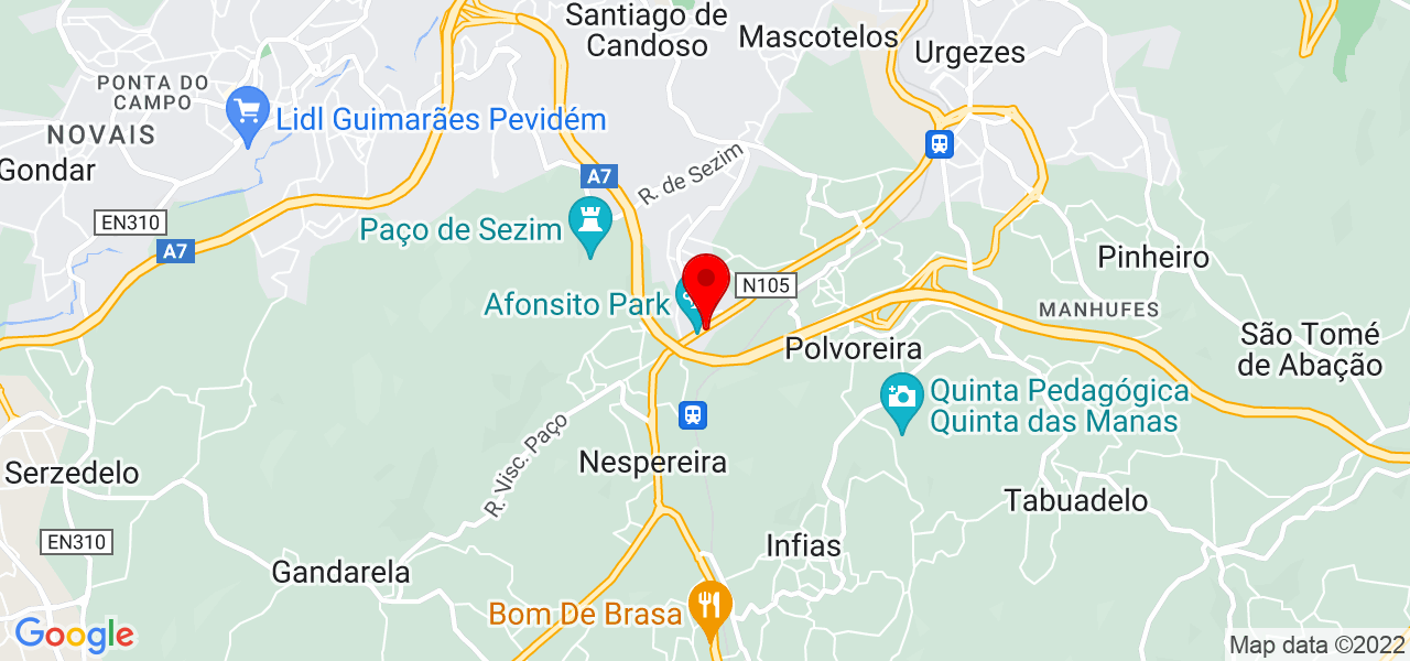 Jo&atilde;o Meireles - Braga - Guimarães - Mapa