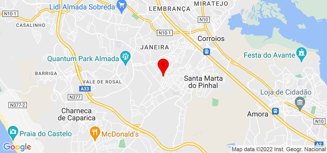 J&eacute;ssica Miranda - Setúbal - Seixal - Mapa
