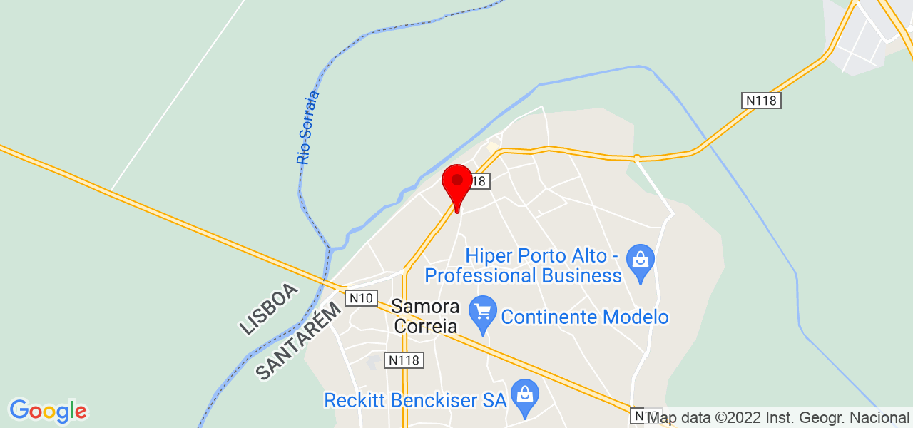 J&eacute;ssica Costa - Santarém - Benavente - Mapa