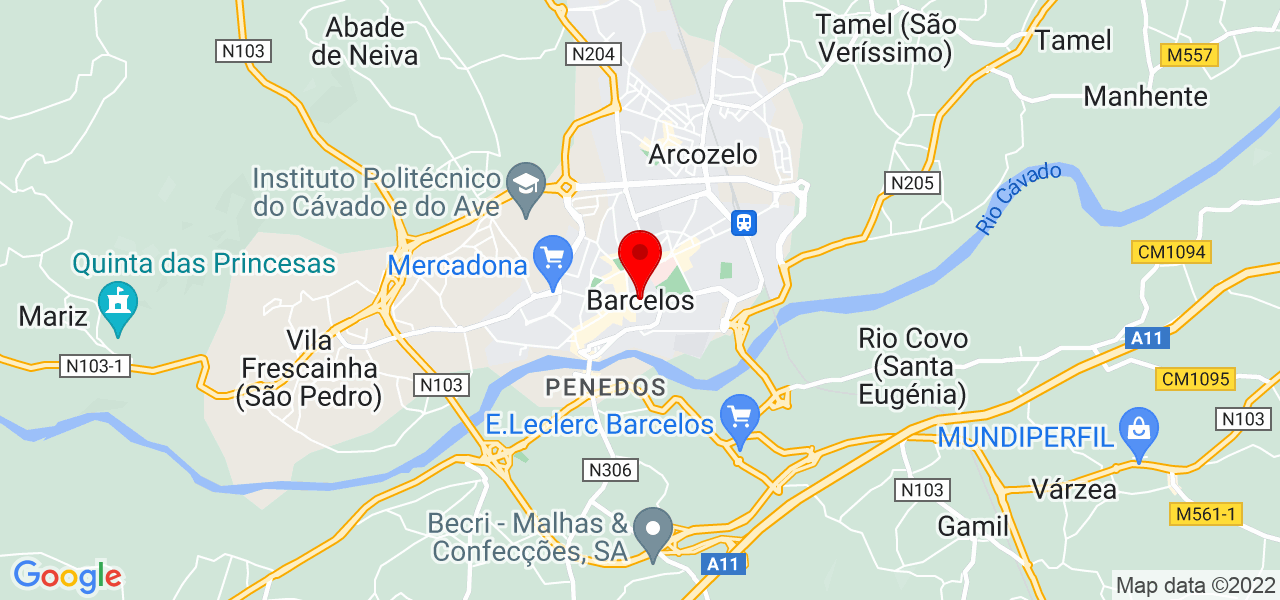 Machado - Braga - Barcelos - Mapa