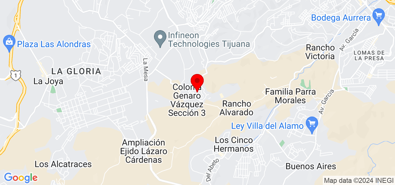 Javier Palomares - Baja California - Tijuana - Mapa