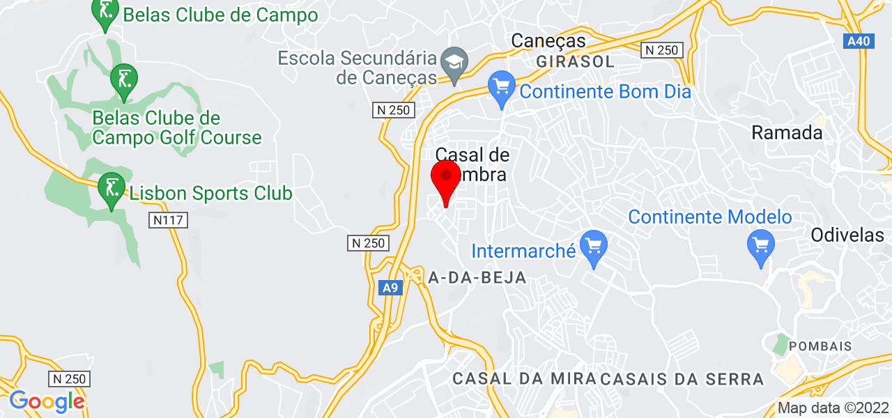 Elid&acirc;nia - Lisboa - Sintra - Mapa