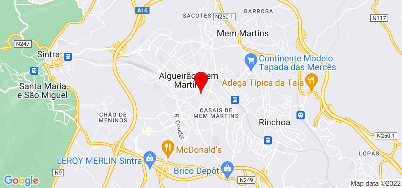 Hazoque pinturas e remodela&ccedil;&otilde;es - Lisboa - Sintra - Mapa