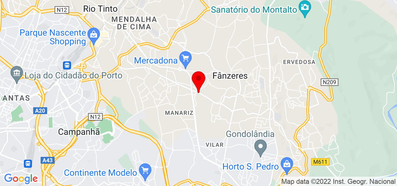J&eacute;ssica Pascoal - Porto - Gondomar - Mapa