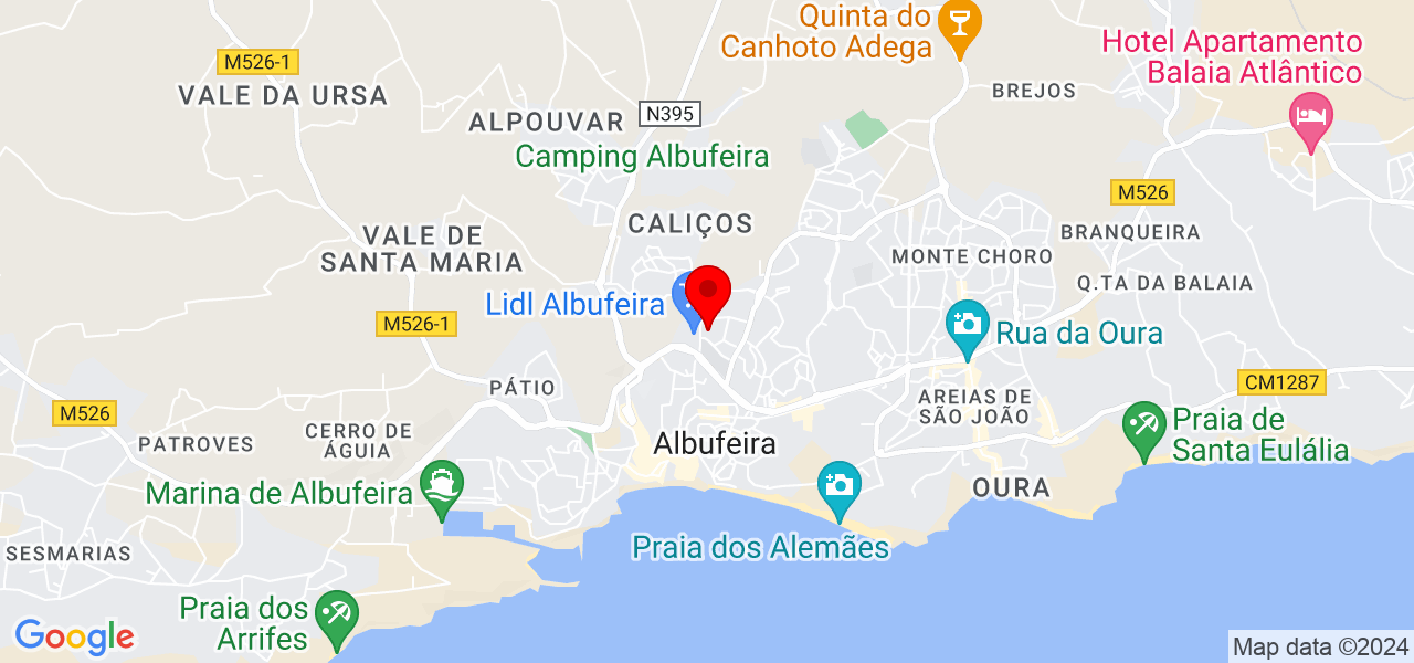 Alexandra - Faro - Albufeira - Mapa