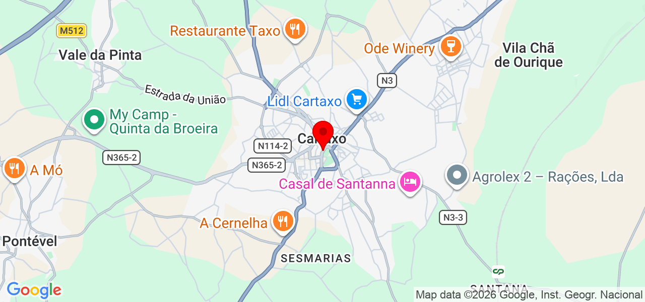 R and R LDA - Santarém - Cartaxo - Mapa