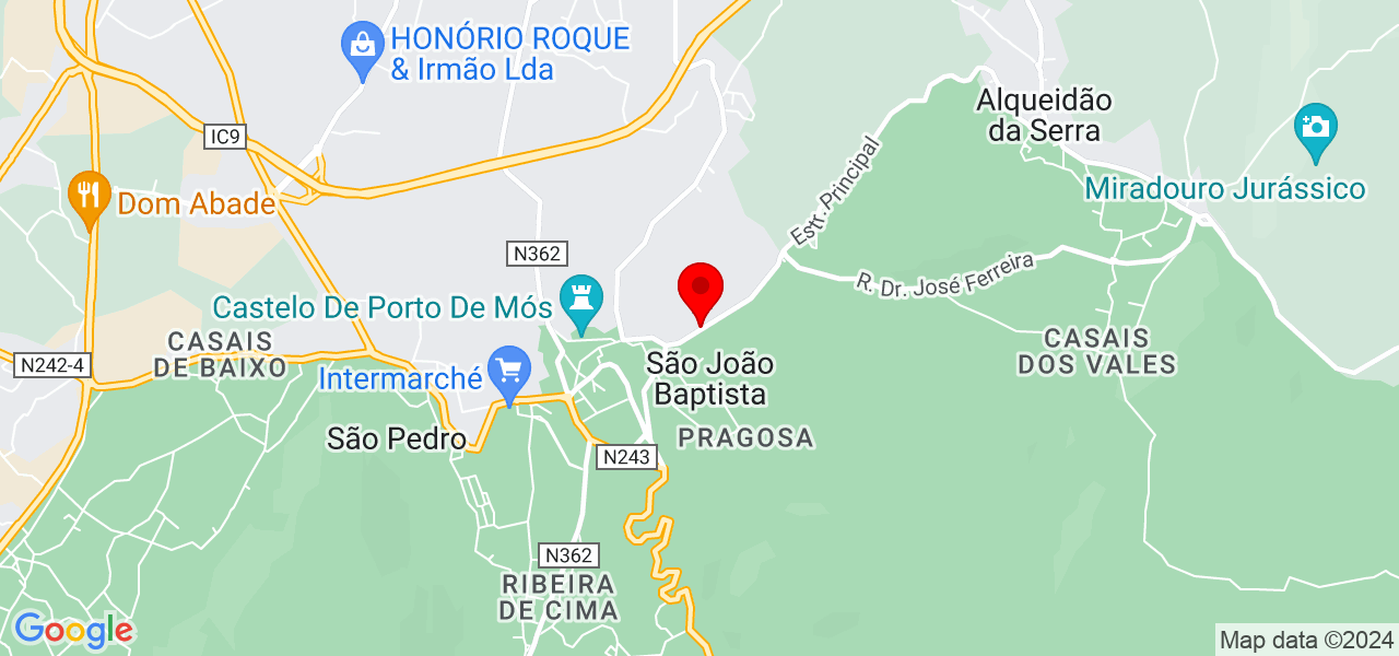 PR constru&ccedil;&otilde;es - Leiria - Porto de Mós - Mapa
