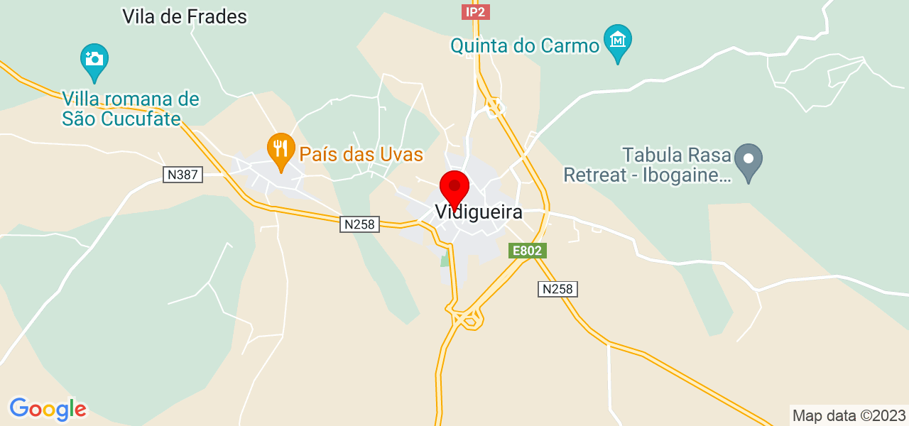 Maria Vieira - Beja - Vidigueira - Mapa