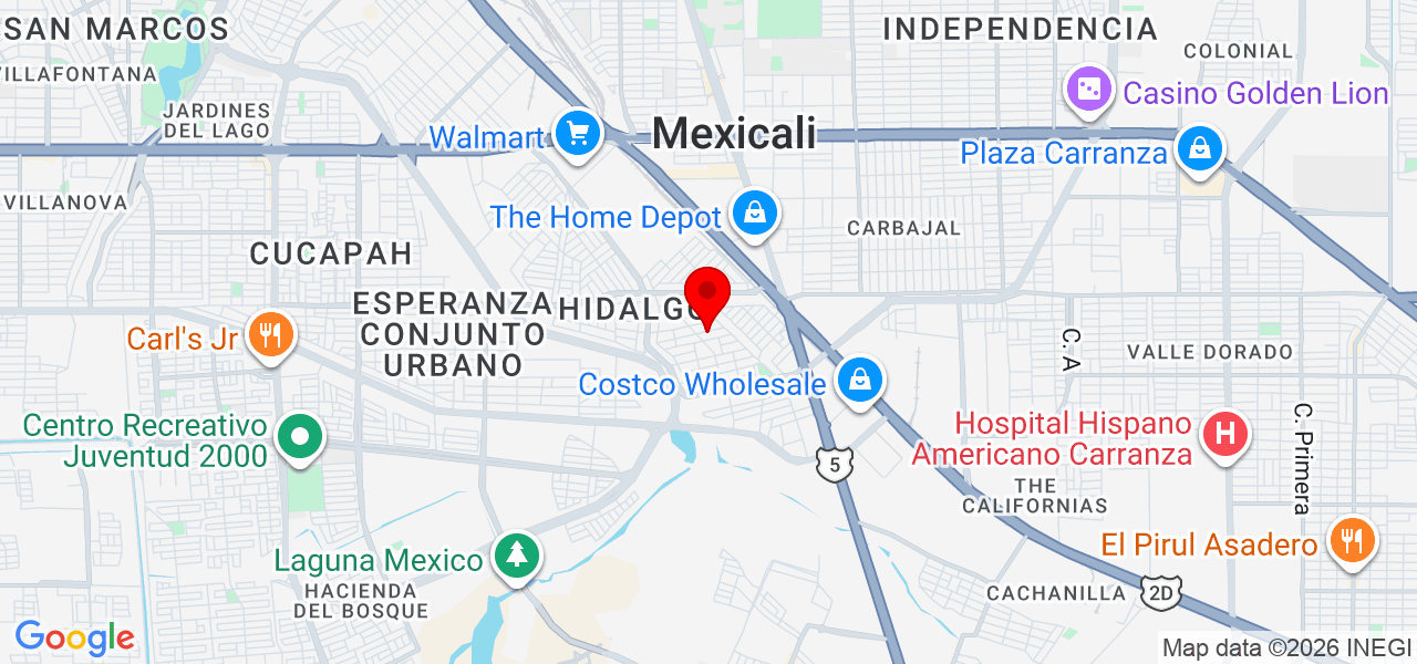 OLp carpinteria - Baja California - Mexicali - Map