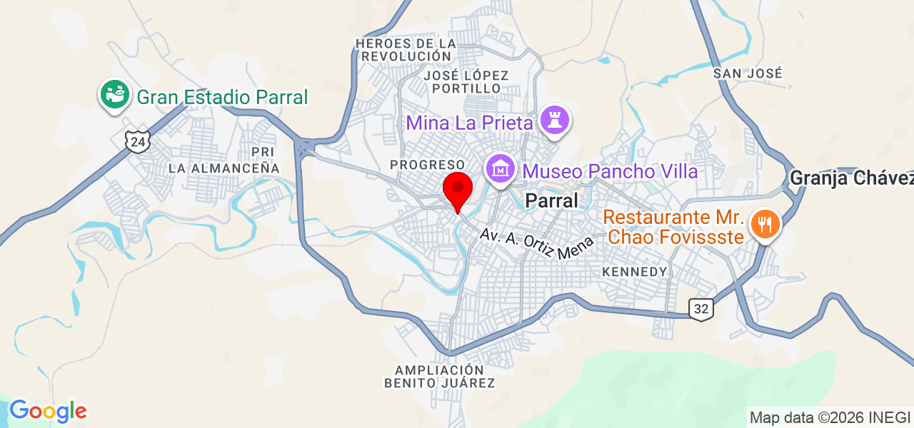 Omar Fernando - Chihuahua - Hidalgo del Parral - Mapa