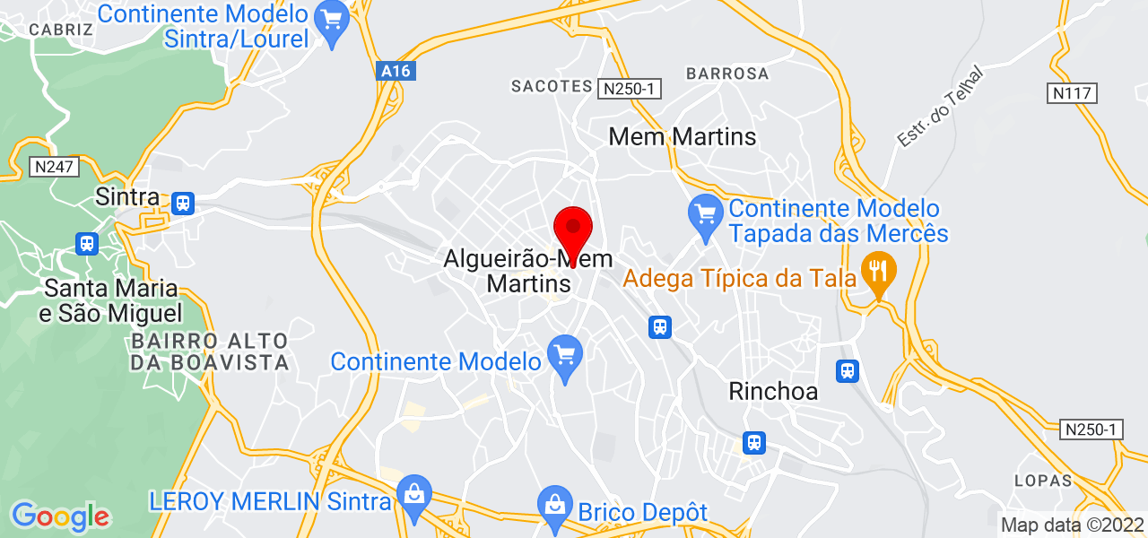 T&acirc;nia - Setúbal - Palmela - Mapa