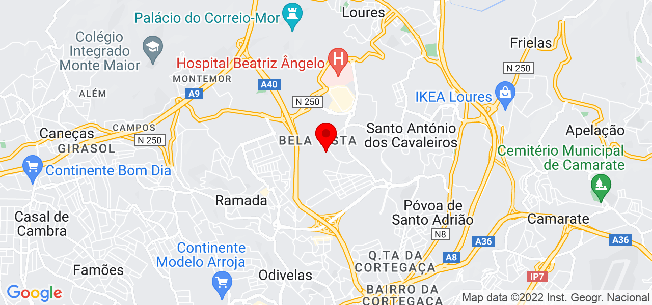Auxiliar a&ccedil;&atilde;o m&eacute;dica - Lisboa - Loures - Mapa