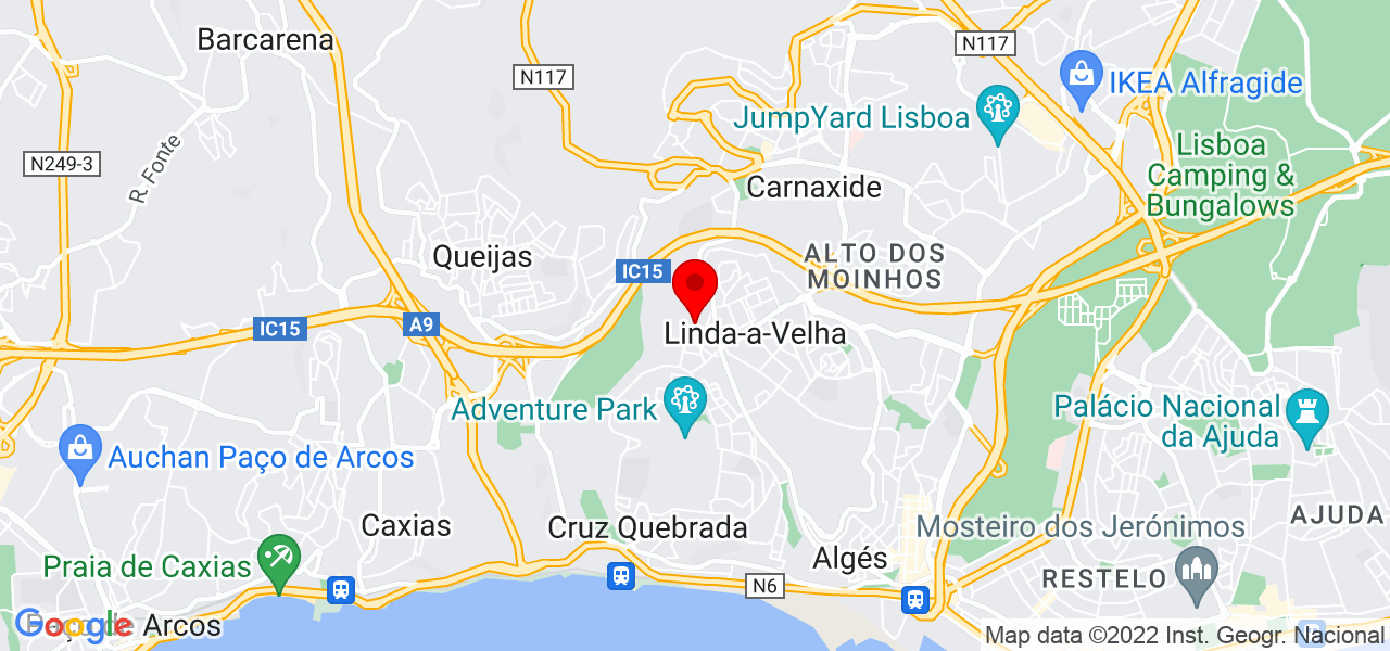 Personal Trainer Manuel Vicente - Lisboa - Oeiras - Mapa
