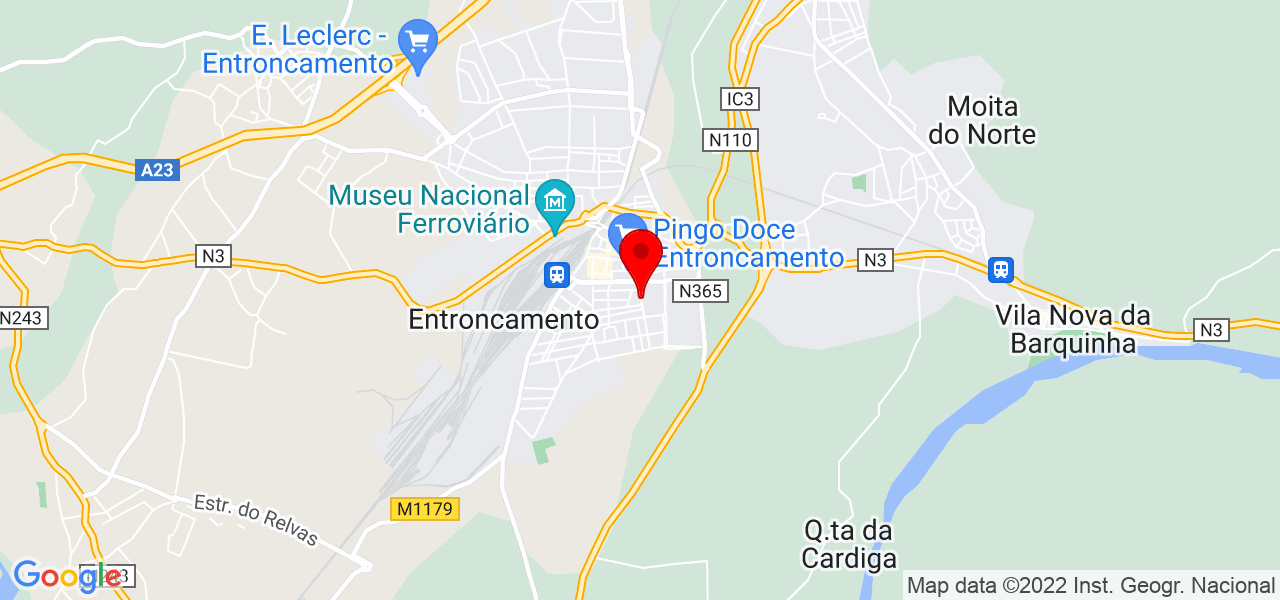 S&aacute;rio Janeiro - Santarém - Entroncamento - Mapa