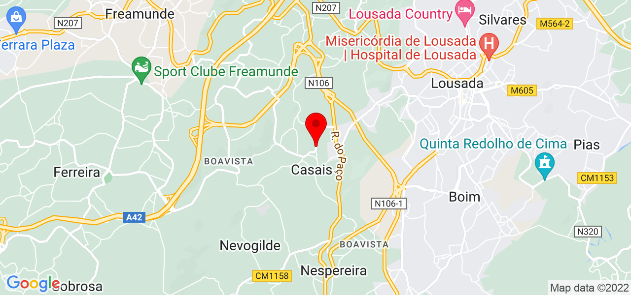 Fisioterapias Sa&uacute;de, Bem-Estar e Beleza - Porto - Lousada - Mapa