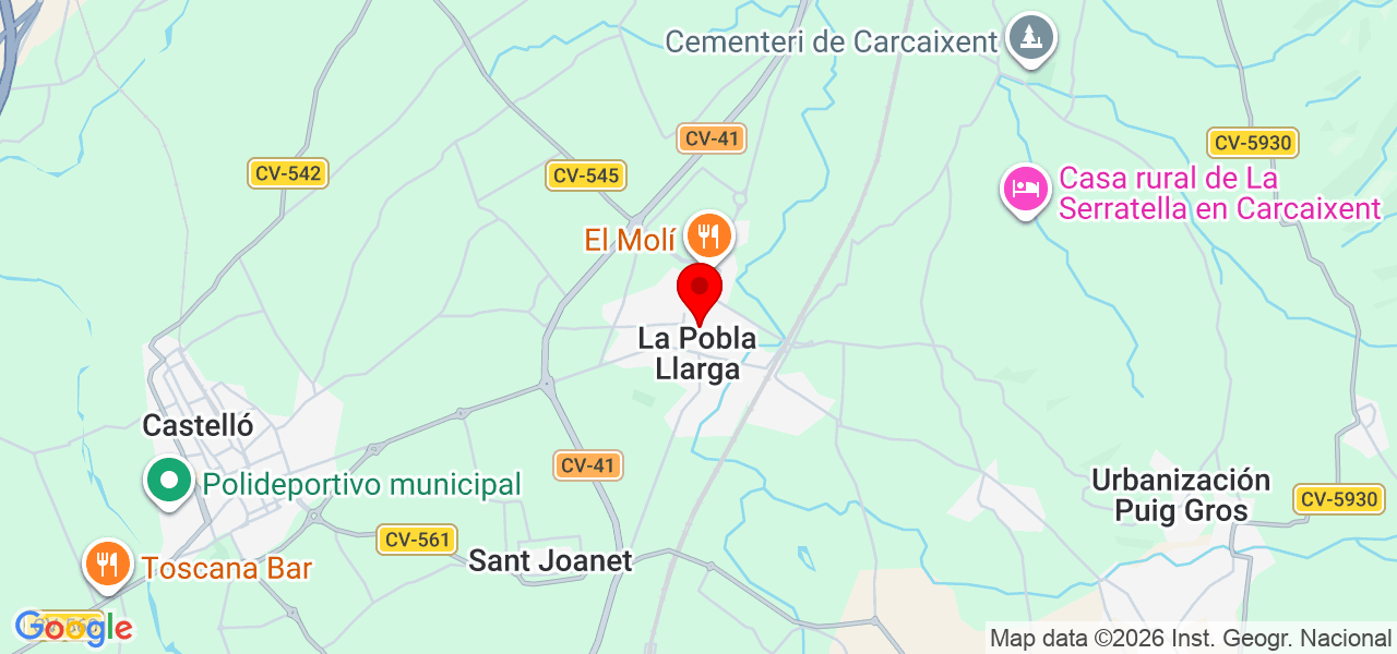 Caroline Zacarias - Comunidad Valenciana - La Pobla Llarga - Mapa