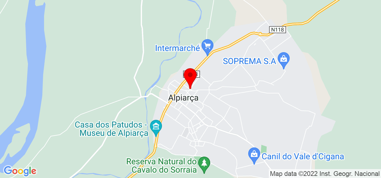 Goldhouse - Santarém - Alpiarça - Mapa