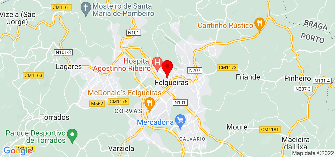 Isabel Maias - Porto - Felgueiras - Mapa