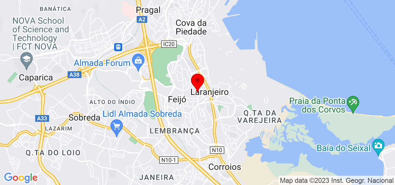 Edilma Lemos Andrade - Setúbal - Almada - Mapa