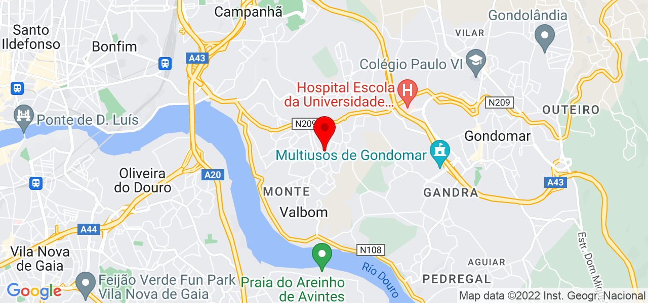 Diogo Vasconcelos Rodrigues - Porto - Gondomar - Mapa
