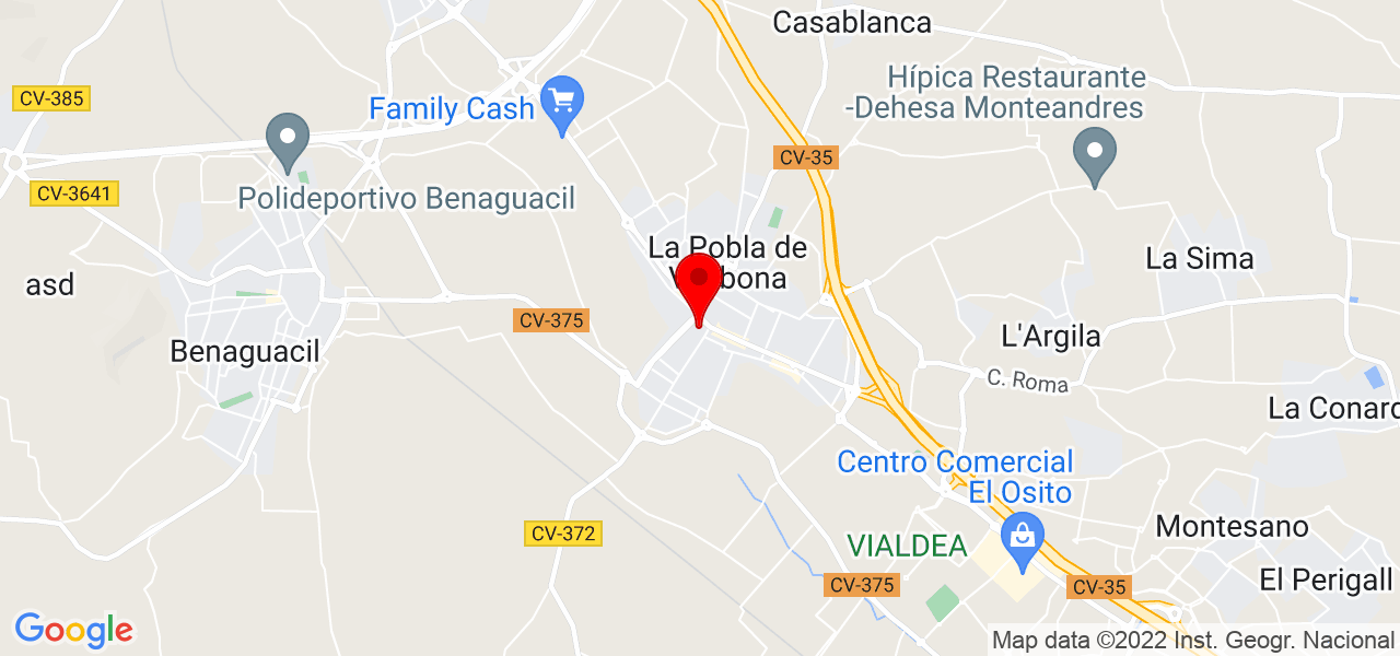 Laura Laso S&aacute;nchez - Comunidad Valenciana - La Pobla de Vallbona - Mapa
