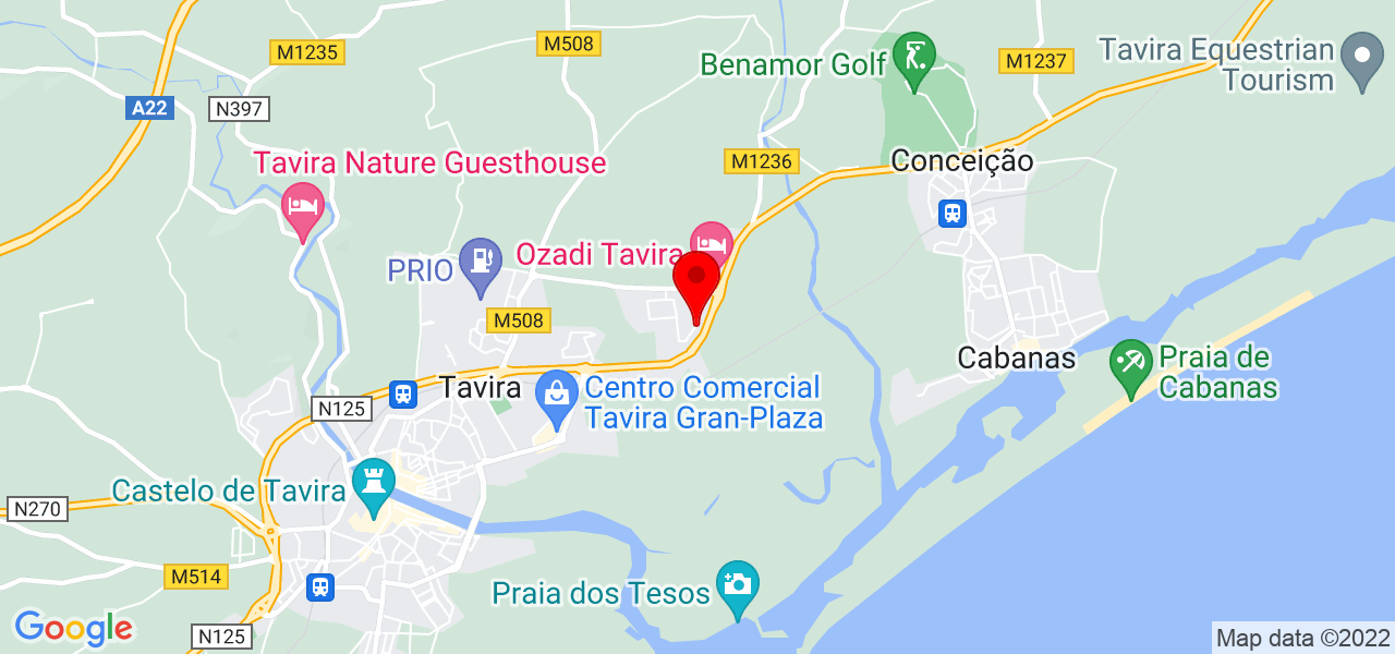 Rosette - Faro - Tavira - Mapa