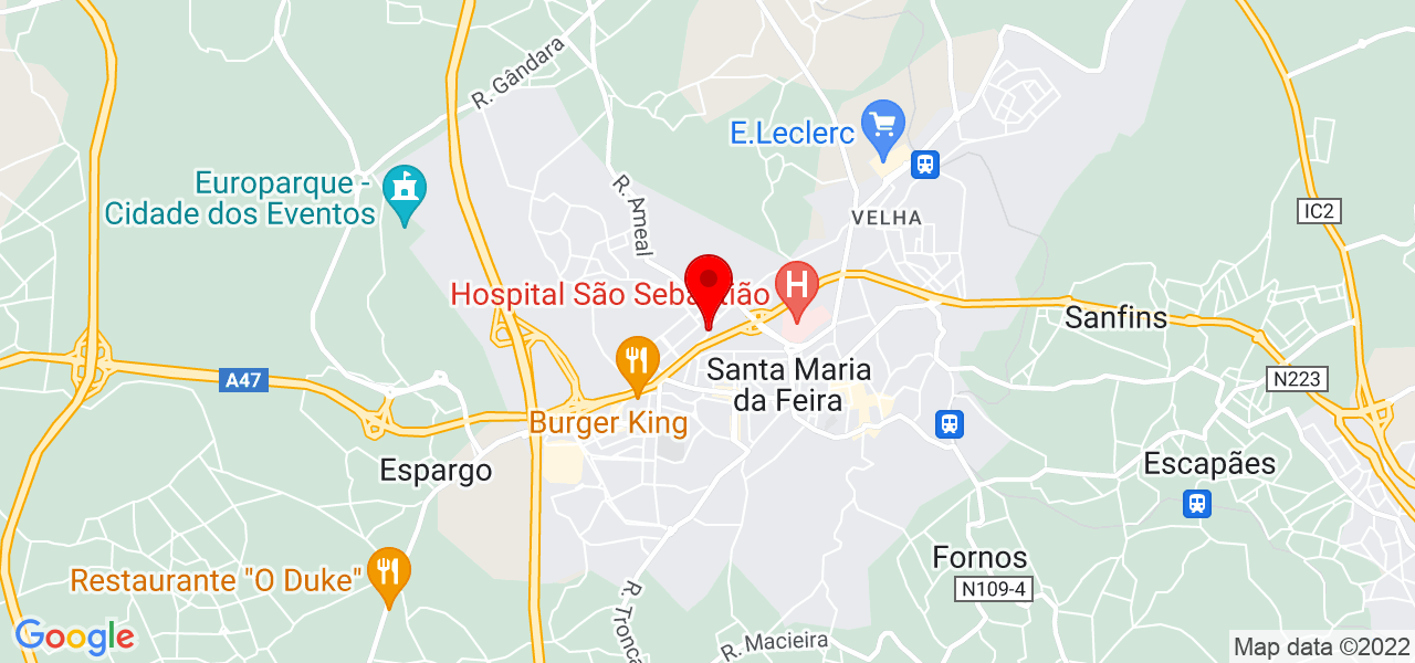 Dr. S&eacute;rgio Silva - Aveiro - Santa Maria da Feira - Mapa