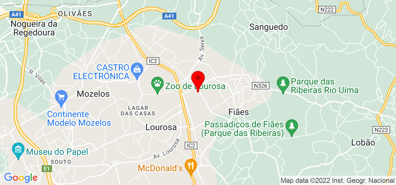 Fabiana Gon&ccedil;alves Teixeira - Aveiro - Santa Maria da Feira - Mapa
