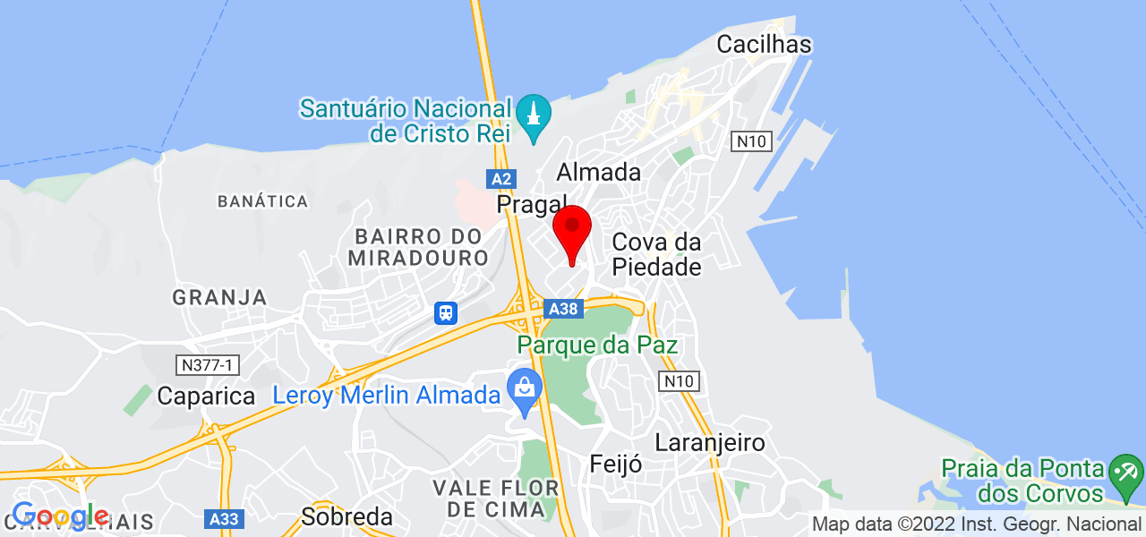 Carla Hil&aacute;rio - Setúbal - Almada - Mapa