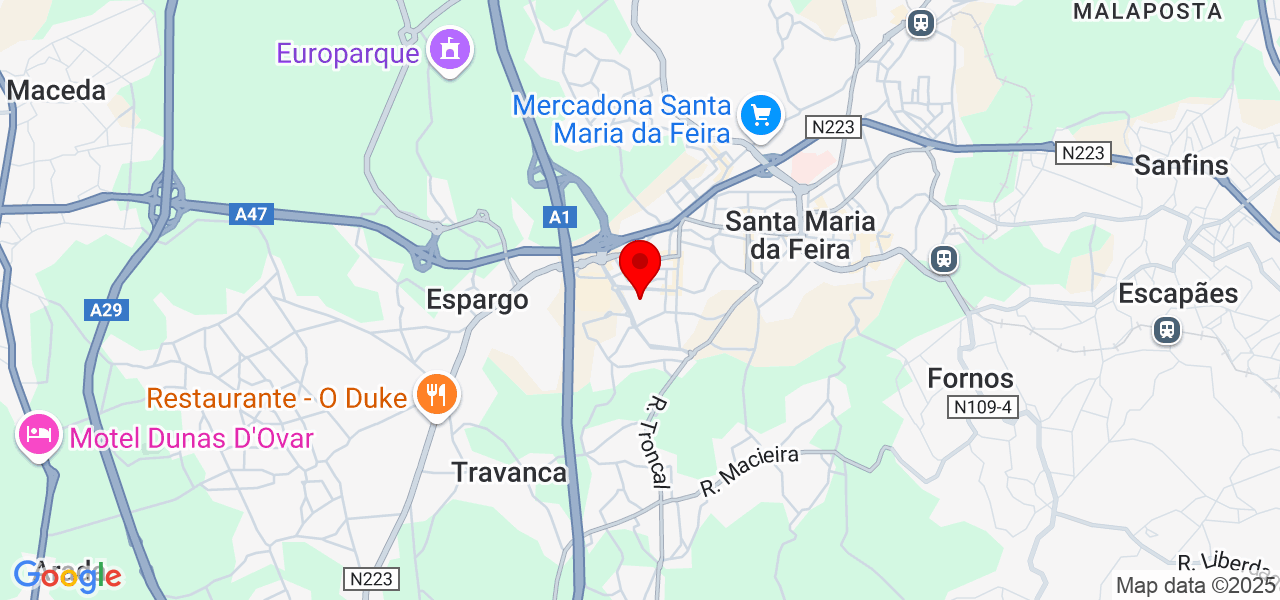 Eva Oliveira - Aveiro - Santa Maria da Feira - Mapa