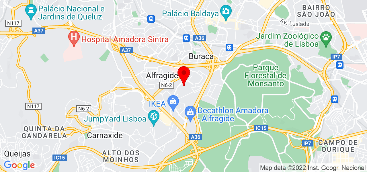 Contabilista Certificado, Empres&aacute;rio Nome Individual - Lisboa - Amadora - Mapa